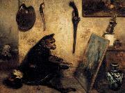 Alexandre Gabriel Decamps The Monkey Painter oil painting reproduction
